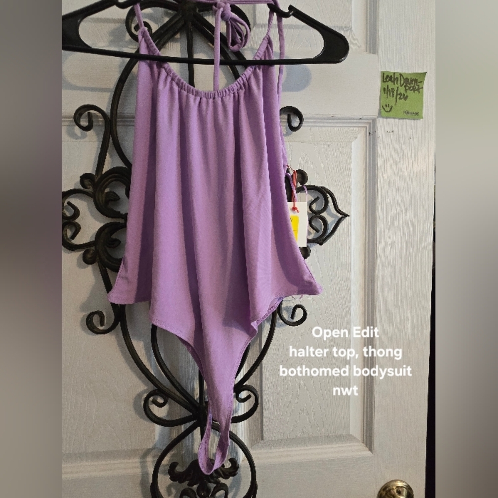 Open Edit Lilac Halter Bodysuit